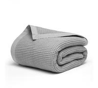 Salt Earth GOTS Certified 100% Organic Cotton Throw Blanket, 60" X 80" Waffle Blankets & Throws for Bed, Throw Blanket for Couch,Modern and Cozy Blanket,All Seasons, Comfy Soft Blanket(Scottish Grey)
