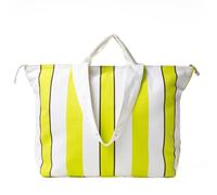 Salt Earth Large Beach Bag for Women, Extra Large Travel Tote With Pockets, Weekender Tote Bag For Women, Oversized Carry, Canvas Multi Purpose - Mommy, Gym, Travel, Pool and Beach, Green Stripe, M