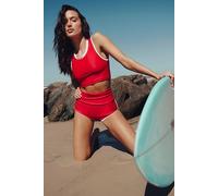 Salt Gypsy Betty High-Waisted Boyshort Surf Bottoms at Free People in Red, Size: XL - female