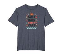 Salt Hair Don't Care Beach Vibes Summer Fun T-Shirt, Men's Big and Tall, Heather Blue, 6X Tall