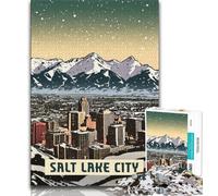 Salt Lake City Jigsaw Puzzles for Adults 1000 Piece Puzzle,Family Game Stress Reliever Difficult Challenge Artists Collection,Fine Art 38x26cm