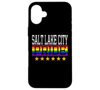 Salt Lake City Pride Gay Lesbian Queer LGBT Rainbow Flag Case for iPhone 16 Plus