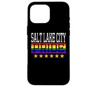 Salt Lake City Pride Gay Lesbian Queer LGBT Rainbow Flag Case for iPhone 16 Pro Max