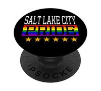 Salt Lake City Pride Gay Lesbian Queer LGBT Rainbow Flag PopSockets Adhesive PopGrip