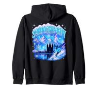 Salt Lake City Retro Bootleg Mountain Ski Scene Art Zip Hoodie