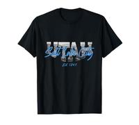 Salt Lake City Skyline Inside Bold Letters Utah Vintage T-Shirt
