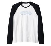 Salt Lake City stylish skyline cityscape USA State of Utah Raglan Baseball Tee