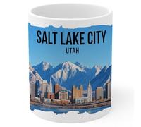 Salt Lake City Utah Ceramic Coffee Mug 11oz - Tea Coffee Mug with Comfortable Grip - Unique Travel Gift Cup for Office or Home - Vibrant Long-Lasting Print ID44991