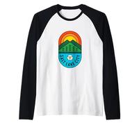 Salt Lake City Utah Minimalist Geometric Hiking Badge Travel Raglan Baseball Tee