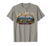 Salt Lake City Utah Vintage Scenic Mountain Design T-Shirt