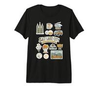 Salt Lake City Utah Wasatch Front Temple Square Mountain Premium T-Shirt