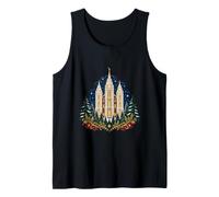 Salt Lake Temple Christmas Lights Color Art Tank Top