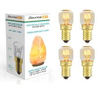 Salt Lamp Bulbs 15W E14 (Pack of 4) for Oven <300°C, Fridge, Cooker Hood, Lamps, Multipurpose Pygmy Appliance SES Incandescent Dimmable Light Bulbs