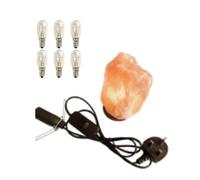 Salt Lamp Cord with Dimmer Switch & UK Plug + 6 x E14 Replacement Bulbs - Adjustable Brightness Himalayan Salt Lamp Cable, Safe Spare Power Lead for Table & Night Lamps