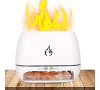 Salt Lamp Diffuser - Salt Rock Aroma Diffuser, Aromatherapy Diffuser Cool Mist Humidifier | Salt Lamp with Simulated Flame Diffuser, Ultrasonic Aroma Diffuser