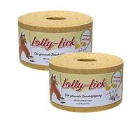 Salt Licks for Horses - Lolly-Lick 2-piece Set 2x750g Chamomile - Sugar-Free, Grain-Free, Natural Sea Salt & Minerals - With Hanging Rope - Fits LIKIT Holders - Anti-Boredom Horse Treat