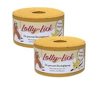 Salt Licks for Horses - Lolly-Lick 2-piece Set 2x750g Vanilla-Banana - Sugar-Free, Grain-Free, Natural Sea Salt & Minerals - With Hanging Rope - Fits LIKIT Holders - Anti-Boredom Horse Treat