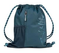 Salt Life Drawstring Backpack for Men and Women - Small Draw String Cinch Gym Bag with Water Bottle Pocket and Zipper Pocket, Indigo, One Size