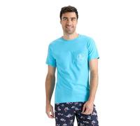 Salt Life Men's Skull and Poles Short Sleeve Pocket Tee, Aquarius, Large