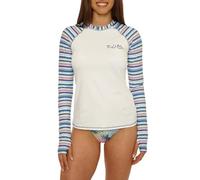 Salt Life Women's Tropical Breeze Rash Guard Top, Long Sleeve, UPF 50+, Uv Sun Protection, Beach Cover Ups, Stripe, XL