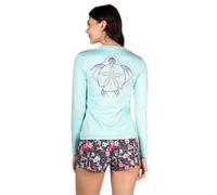 Salt Life Women's Turtle Diamond Long Sleeve Performance Fit Tee T-Shirt, Light Aruba Heather, Large