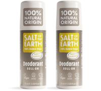 Salt of the Earth - 2 Pack Natural Roll On Deodorant Bundle (2 x 75ml) - Effective Protection, 100% Natural Origin Ingredients, Vegan Unisex Roll On, Made in the UK - Amber and Sandalwood