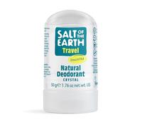 Salt of the Earth - Travel Sized Natural Deodorant Crystal - Fragrance Free, Vegan, Long Lasting Protection, Leaping Bunny Approved - Unscented - 50g