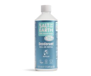 Salt of the Earth Natural Deodorant Roll On Refill Bottle x7 Uses Vegan 525ML
