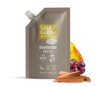 Salt of the Earth - Natural Deodorant Roll On Refill Pouch, x3 Uses - Amber & Sandalwood - Vegan, Long Lasting Protection, Leaping Bunny Approved, Made in the UK - 225ml