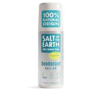 Salt of the Earth - Natural Deodorant Roll On - Effective Protection, 100% Natural Origin Ingredients, Vegan, Fragrance Free, Suitable for Women, Men & Kids - Unscented - 75ml