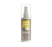 Salt of the Earth - Refillable Natural Deodorant Spray - 100% Natural Origin Ingredients - Amber & Sandalwood - Suitable For Women, Men & Kids - Vegan - Smart Refillable Format - 100 ml