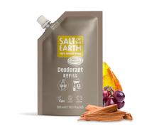 Salt of the Earth - Natural Deodorant Spray Refill Pouch, x3 Uses - Amber & Sandalwood - Vegan, Long Lasting Protection, Leaping Bunny Approved, Made in the UK - 300ml