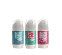 Salt of the Earth - Refillable Natural Deodorant Roll On, Kid's Bundle (3 x 75ml) for Men, Women & Kids, Vegan, Cruelty Free, 100% Natural Ingredients