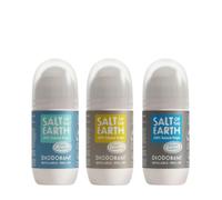 Salt of the Earth - Refillable Natural Deodorant Roll On, Masculine Scents Bundle (3 x 75ml) for Men, Women & Kids, Vegan, Cruelty Free, 100% Natural Ingredients