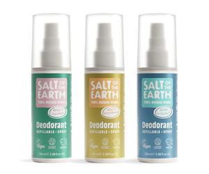 Salt of the Earth - Summer Scent Bundle - Natural Deodorant Sprays - Neroli & Orange Blossom, Ocean & Coconut - Melon & Cucumber - Suitable for Men, Women & Kids - 100ml