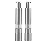 Salt Pepper Grinder - Single Hand Push Button Grinder, Handed Peppers Mill, Compact Pump Grinders | Electric Free Crusher for Kitchen Cooking Elderly Use Home Dining Gift Value