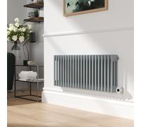 Salt & Pepper Horizontal Smart Electric Radiator with Wi-Fi Thermostat - 1.2KW - H400xW1190 - Bathroom Safe