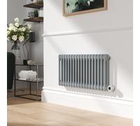 Anthracite Electric Horizontal Designer Radiator 0.6kW with Wifi Thermostat - H600xW590mm - IPX4 Bathroom Safe
