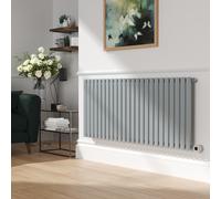 Anthracite Electric Horizontal Designer Radiator 0.6kW with Wifi Thermostat - H600xW590mm - IPX4 Bathroom Safe