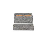 Salt & Pepper Pinch Pot by Garden Trading | Crafted in Granite | H5 X W11 X D6cm