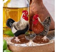 Salt & Pepper Shakers, Cockerel Salt & Pepper Pots, Ceramic Chicken Shaped Salt & Pepper Shaker Pots, Novelty Salt & Pepper Pots, Nature Inspired Condiments Pots, Kitchen Foodie Gift, Farmhouse