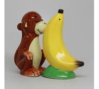 Salt & Pepper Shakers Set - MONKEY BANANA New Ceramic Kitchen Gifts 9483