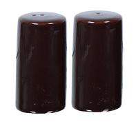 Salt & Pepper Shakers - Vintage Ceramic Salt & Pepper Shaker Set - Retro Farmhouse Home Decorative Jar Dispenser for Kitchen Brown (Set of 2)