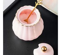 Salt Pig, Spices Jars,Solid Color Sugar Bowl with Lid and Spoon,300ml Ceramic Storage Jar,Porcelain Pot,Home- -300ml