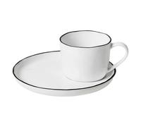 Salt Porcelaine Cup with Cup Plate White S