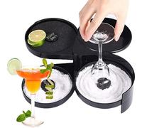 Salt Rimmer, Bar Glass Rimmer Margarita Salt Sugar Cocktail Rimmer 3 Tier Rotating Trays Bartender Tool for Bar, Clubs, and Home Parties