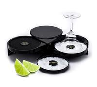 Salt Rimmer, Bar Glass Rimmer Margarita Salt Sugar Cocktail Rimmer 3 Tier Rotating Trays Bartender Tool for Bar, Clubs, and Home Parties (1)