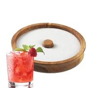 Salt Ring for Cocktails, Wooden Grinder for Glasses, Sugar Dispenser for Decorating Mixing Serving Decoration Home Bedroom Floor Parties