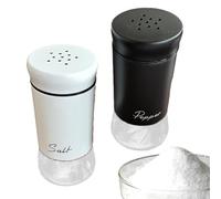 Salt Shaker for the Kitchen - Pack of 2 Shakers - Small Dispenser - for Home Cooks, Apartment, Dining Table, Patio, Breakfast, Picnic, Office, Lunch Area, Buffet and