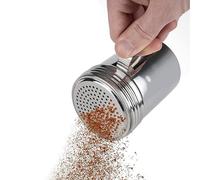 Salt Shaker Seasoning Containers 127 Holes Sugar Shaker Spice with Curved Handle Powder Sugar Cinnamon 304 Stainless Steel Salt Container Seasoning